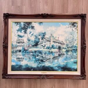 Large Marty Bell Signed Reproduction on Canvas 1987‎ COA #329/900, 43.5”x34”